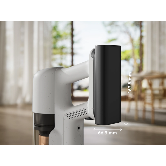 Battery-powered hand unit designed for easy portability.