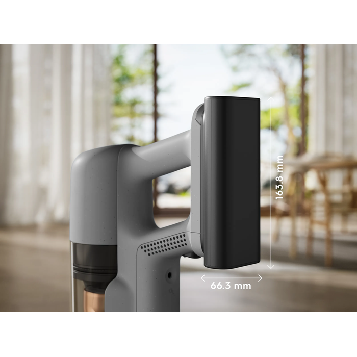 Battery-powered hand unit designed for easy portability.