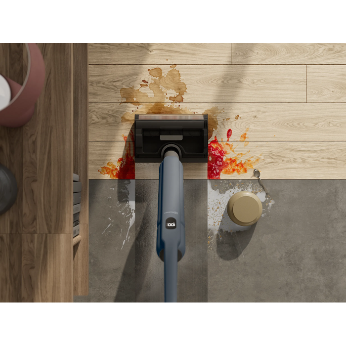Experience a deeper clean, twice as fast. 
 A powerful motor, tackles spills and stains with ease. It vacuums and mops in one smooth motion.
 With dual water tanks, only fresh water is used for a truly hygienic clean.