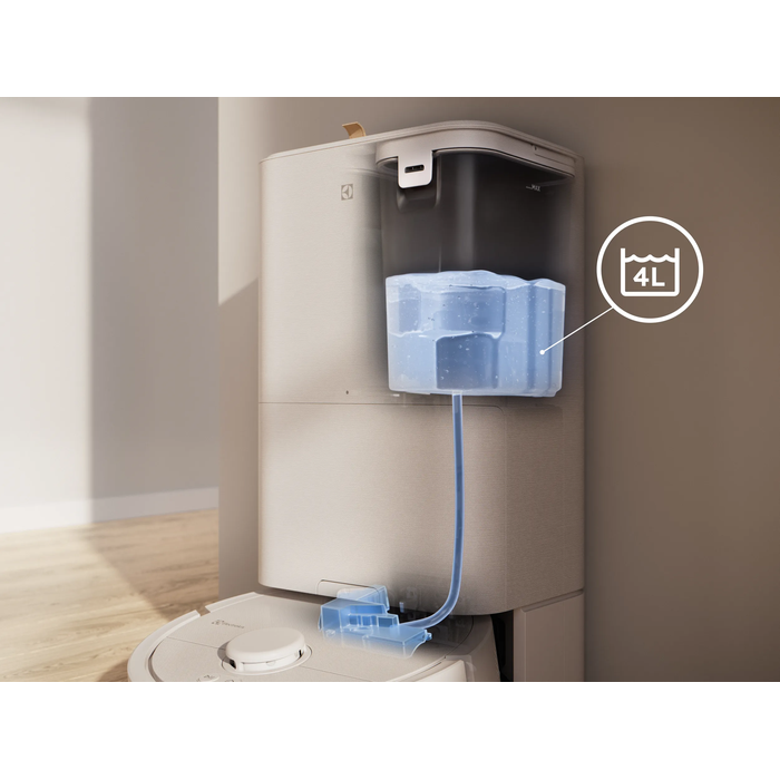 4L tank automatically refills water in the robot after each cleaning session. 