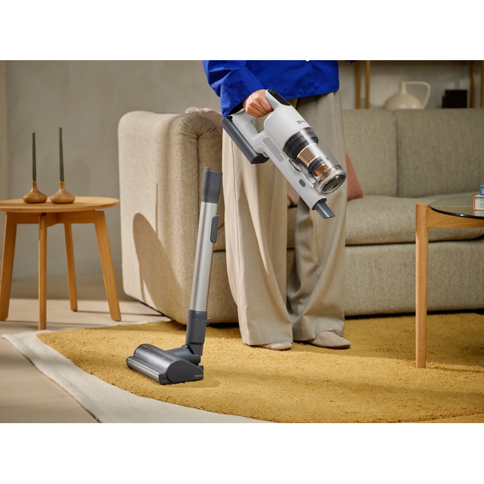 Easily switch to handheld – the main unit stays upright on its own