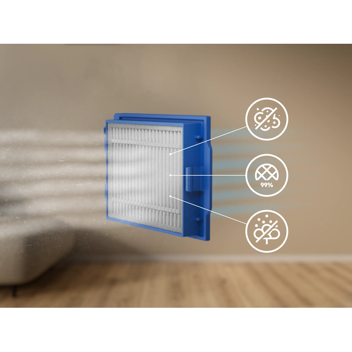 Traps fine dust and dirt to keep your home clean and your air fresher. Disclaimer: Based on external test according to ISO16890-2016:initial fractional efficiency on particle size above 1.0 microns. 