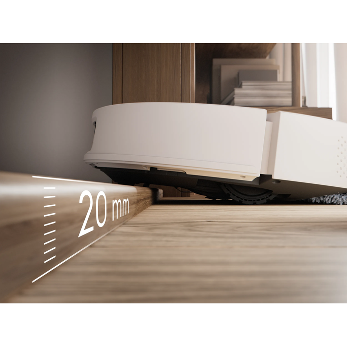Climbs rugs, thresholds and small obstacles up to 20mm – without getting stuck. Disclaimer: Based on internal test according to QB/T 4833 -2023 measured against thresholds 