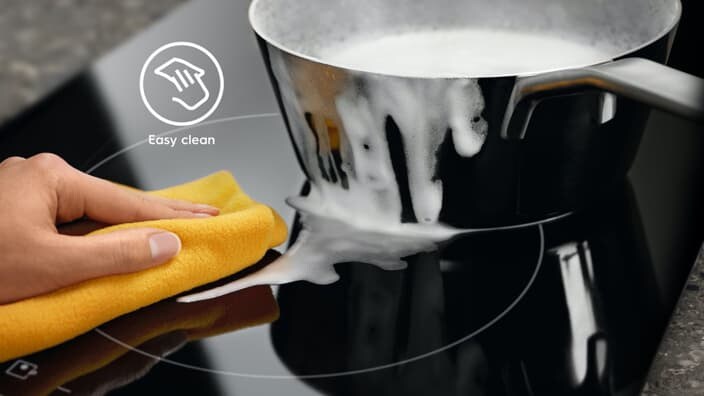 Hob with smooth surface that is easy to clean