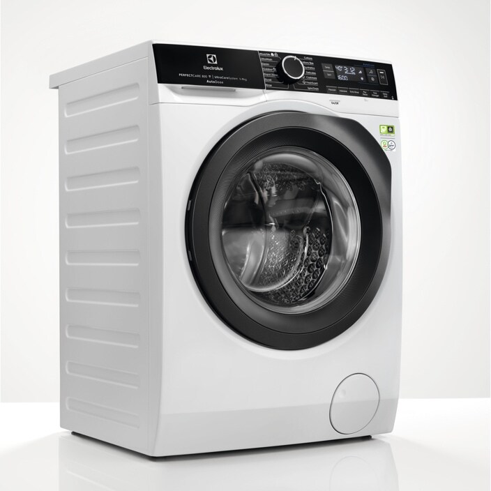 A washing machine with white background